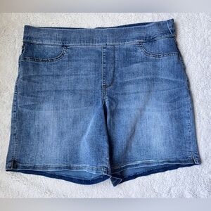NYJD Denim Blue Jean Pull On Shorts Women Size 14